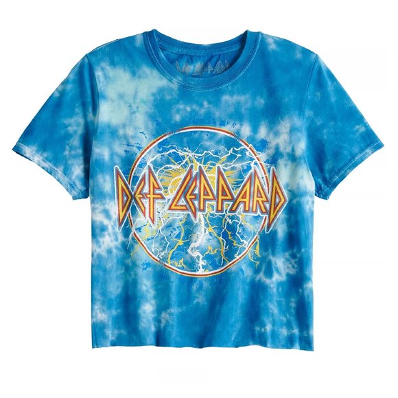 Def Leppard Logo metal rock Tie Dye Official Skimmer T-Shirt L NWT - Picture 2 of 4
